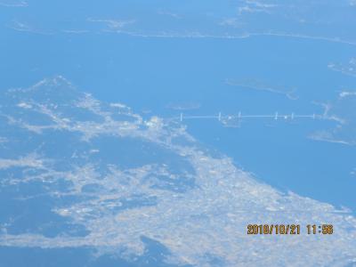 福岡空港～東京・羽田空港迄の空撮②松山～今治～高松～淡路島