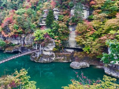 塔のへつり・観音沼・五色沼・中津川渓谷 紅葉めぐり