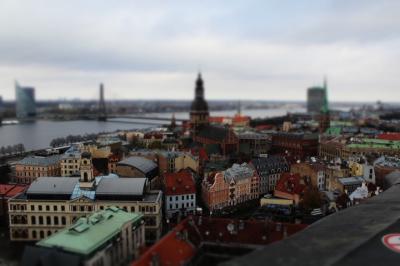 聖ペテロ教会の展望台から望むリガ歴史地区