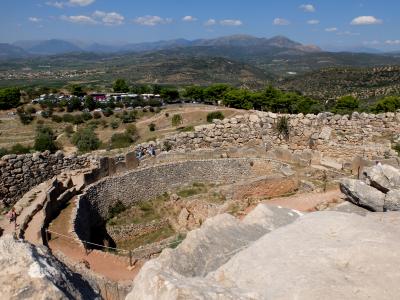 2018.8ギリシアザキントス島，ペロポネソス半島ドライブ旅行30-ミケーネ遺跡，アトレウスの宝庫，獅子門，円形墓地，王宮