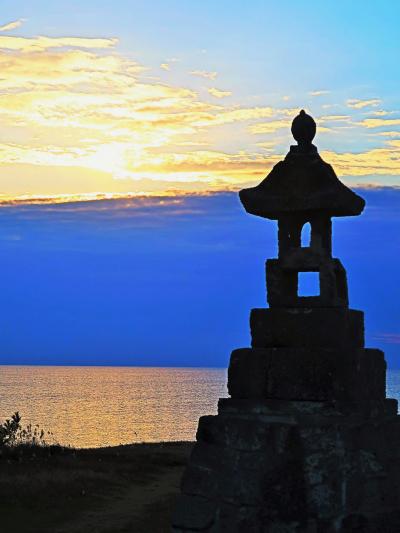 佐渡島20　春日崎あたり　夕日の名所・夕暮れ散歩　　☆相川/鹿伏　波切不動明王も