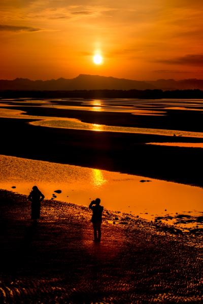 真玉海岸の夕陽　２０１８年末