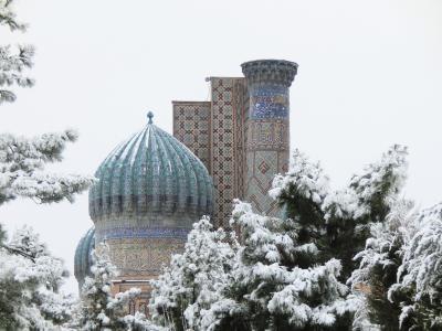 美しき青を求めてウズベキスタンへ。まさかの雪！白銀の世界から青の世界へ in サルマカンド