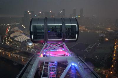念願のフライヤーは雷雨だった…、ベイサンズからレーザー光線？別バージョンのスペクトラ　懲りずにシンガポール2018年9月の旅4-3
