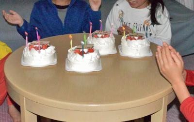 三世代で巡るスキー旅行二日目孫のバースディパーティ 苗場プリンスホテル