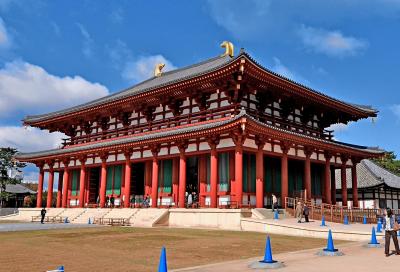 2018.11フィンランド人と一緒に京都，奈良旅行4-興福寺中金堂，葉風泰夢で昼食，東大寺大仏殿