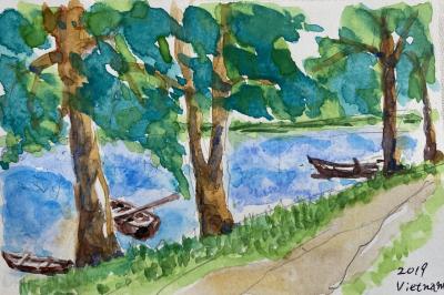 ハノイで避寒　「西湖＆鎮国寺」