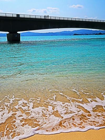 沖縄-8　古宇利大橋　1960ｍ・海上県道を往復　☆古宇利ビーチからの眺め/感動的！