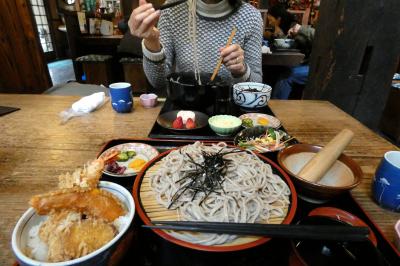 三島文教町の銀杏並木　そば処 恋路亭の昼食　三島市佐野体験農園 ブロッコリー・キャベツの収穫　玉ネギの追肥