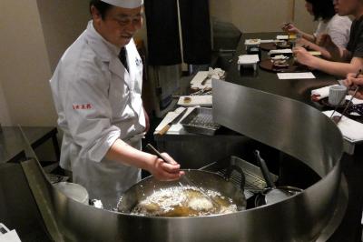 １２．GWのエクシブ伊豆2泊　お部屋のバルコニーでイッパイ　相模灘を行き交う船舶　日本料理 黒潮 天婦羅割烹の夕食