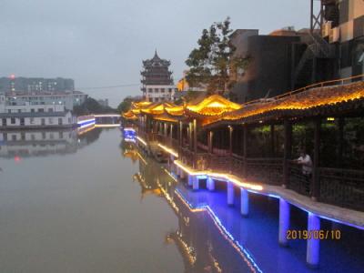 上海の川沙鎮・鶴鳴楼・改装終了・ライトアップ
