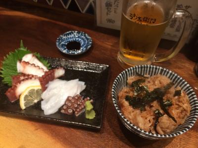 魚の棚商店街でタコを楽しむ！もちろん昼飲み