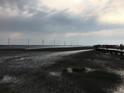 台湾のウユニ塩湖　高美湿地と彩虹眷村バス　台中日帰りひとり旅   　20時過ぎの九分はシャッター街  