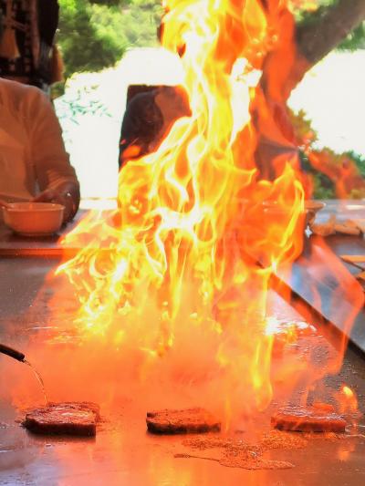 関ケ原　ダイニング・天満（近江牛一頭買）で　☆鉄板焼-炎のパフォーマンス