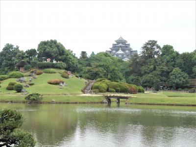 岡山観光。岡山後楽園、岡山城へ。碧水園でランチ。