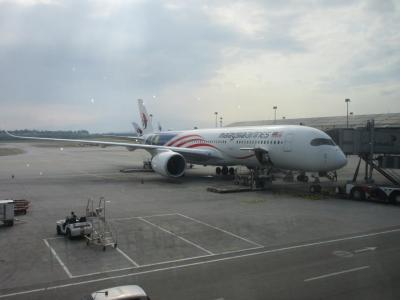 マレーシア航空Ａ350のビジネスクラス　クアラルンプールから成田へ