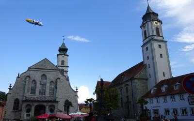 2018夏ボーデン湖とライン川の旅11:リンダウ、上空に飛行船