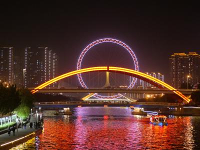 中国建国70周年の北京・天津を巡る8日間の旅（4）天津海河の夜景編