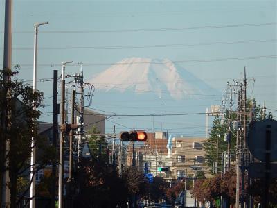 上福岡駅から見られた富士山