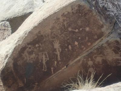 アリゾナ州 化石の森国立公園　－　原住民が残した岩絵がいくつも残っています。