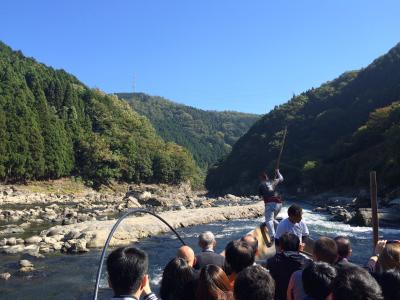 秋の保津川くだりと京都水族館　日帰りの旅