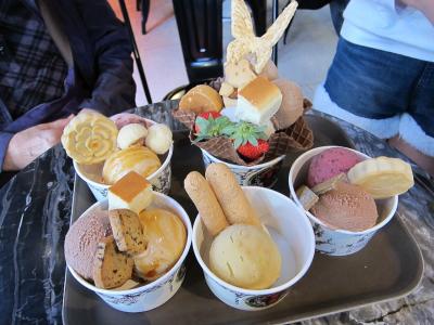 ②3回目の台湾　新幹線台中駅下車で　アイス食べる