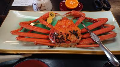 料理旅館で食す活越前ガニ姿一杯付き活ズワイガニ２杯分フルコース越前日帰りツアー