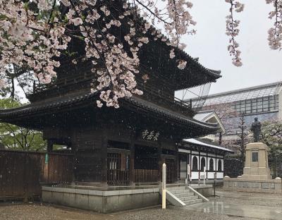 うっすらと雪化粧をした泉岳寺と3月14日オープンした高輪ゲートウェイ駅を訪れる