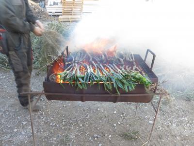 カタルーニャ州ジェイダでカルソッツを食べる