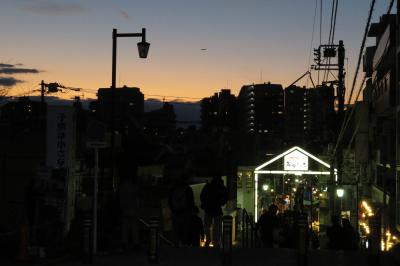 谷中銀座からの夕日