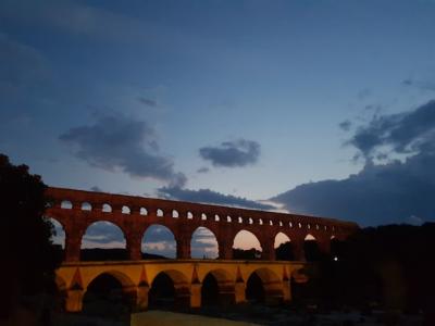 南フランスローマ遺跡　水道橋のライトアップショー