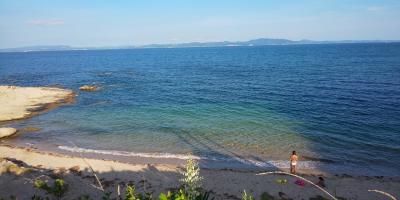 2020年8月　浦賀燈明堂で今年最初で最後の？海水浴でした。