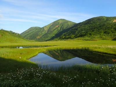 妙高山と火打山：プリン山と逆さ火打