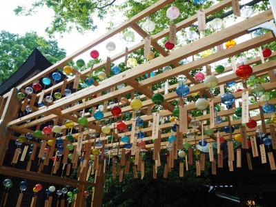 今年は縁結び風鈴が中止になってしまったけど川越氷川神社へ、ちょっとだけ飾られた風鈴は見られました