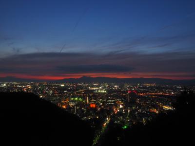 2020.09 長良川温泉逗留記（２）金華山ドライブウェイの展望台から夕日と夜景を鑑賞しよう。