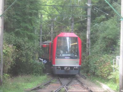 全線運転再開した箱根登山電車に乗って､強羅まで行く