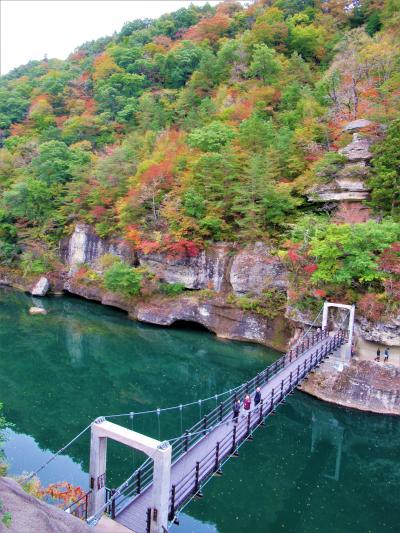 会津⑩　もうちょっとかな？「塔のへつり」の紅葉 2020/10/22