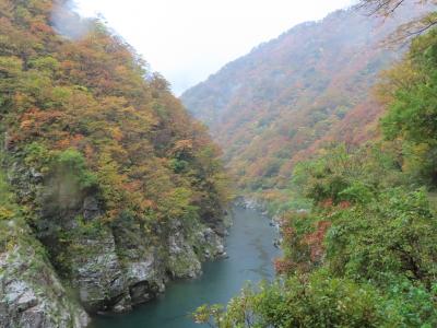 赤柴渓谷と玉川峡（雨天）人数もまばらです。