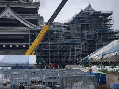 熊本城　地上約6ｍから観覧する「令和の築城」