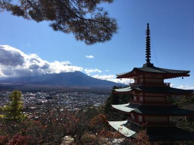 秋の紅葉と富士山　甲州の旅