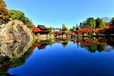 2020紅葉　臥竜池に架かる無際橋へ秋彩紅葉～虎渓山永保寺（3）