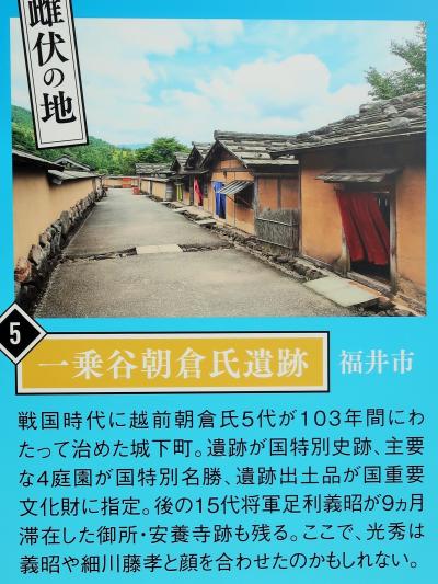 福井県-13　福井市d　一乗谷朝倉氏遺跡　諏訪館橋-土産店　☆街道は南北３km/光秀の残影