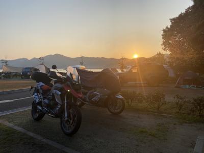 福良でバイクキャンプ