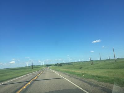 サウスダコタ州 ホワイト　ー　ミネソタ州との州境で、風力発電をしています。