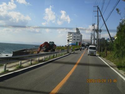 工事現場がすき往復の海岸201024-220913内海つぶてが浦豊浜まで１