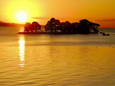 山陰の旅の最後は宍道湖の夕日と美肌の湯