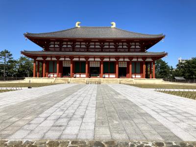秋晴れの東大寺と興福寺