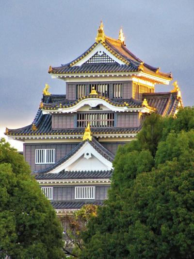 四国⑱　上りのサンライズ乗車前に岡山城と岡山後楽園を訪れ、季節限定紅葉ライトアップも見る（前編）　