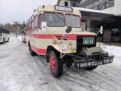 冬季限定ボンネットバスが路線バスとして活躍中