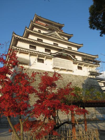 僅かな自由時間に訪れた紅葉の「唐津城」と「時の太鼓」